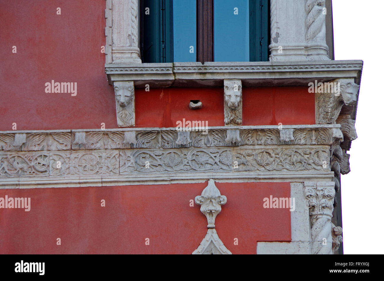 Venise, Italie, le Palazzo Bembo, Grand Canal, Détail Banque D'Images