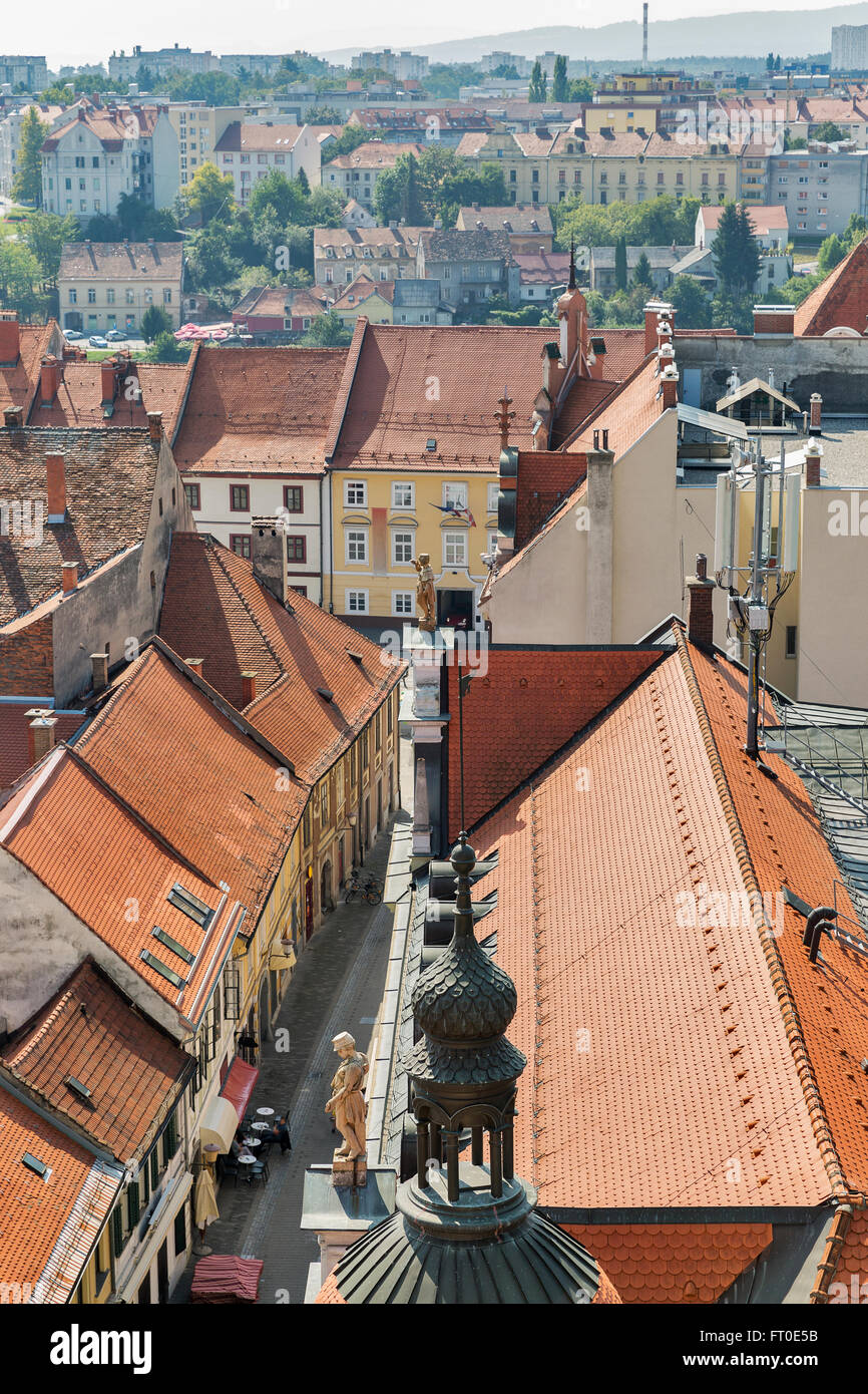 La ville de Maribor, Slovénie vue de la Cathédrale Banque D'Images