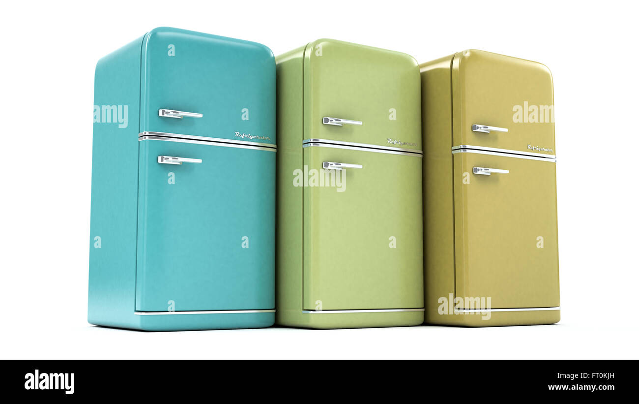 Réfrigérateur rétro Banque d'images détourées - Alamy