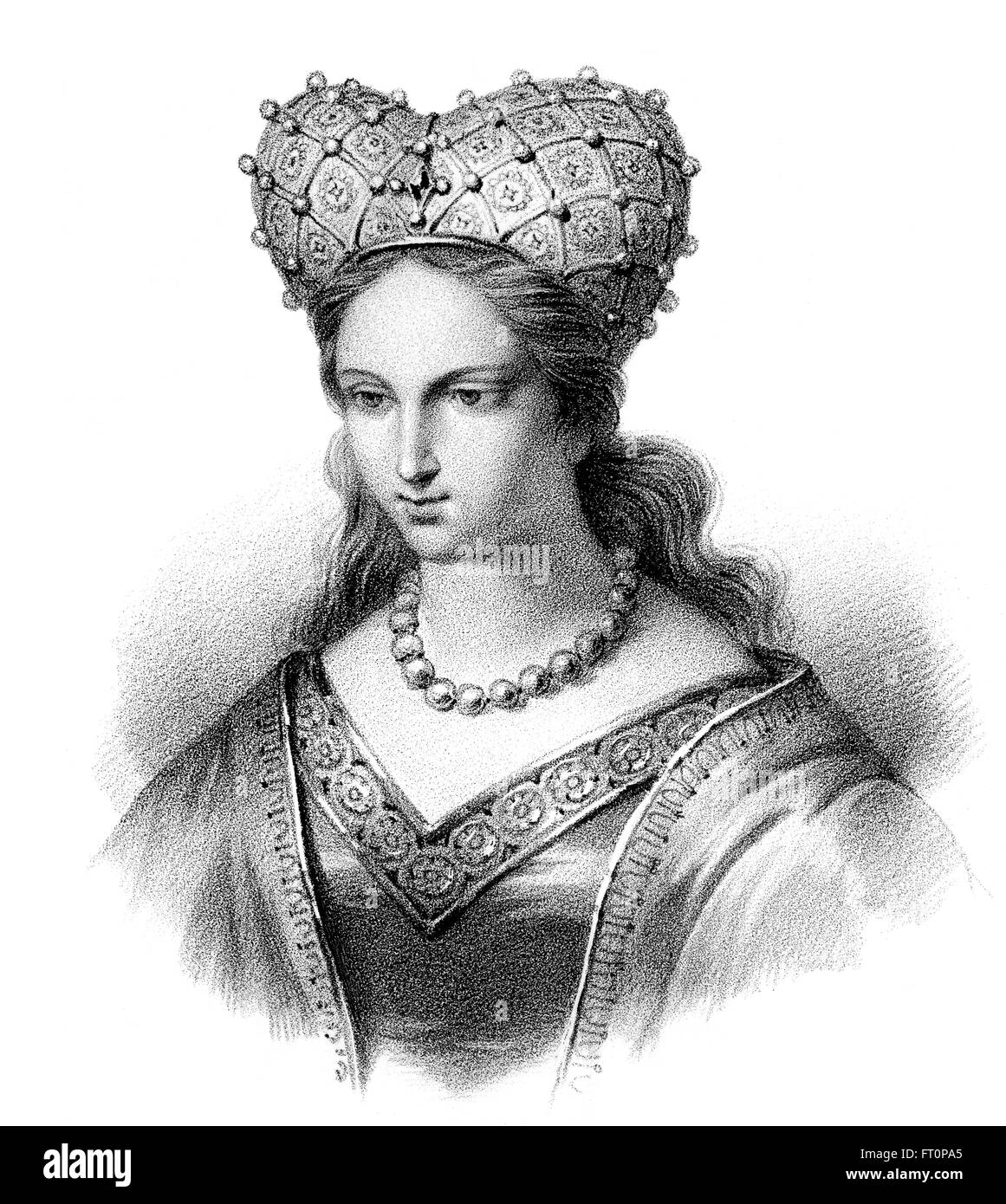 Altima ou Altina, épouse de Le roi franc Chlodio, ch. 392-448, également orthographié Clodio, Clodius, Clodion, Cloio Chlogio, ou Banque D'Images