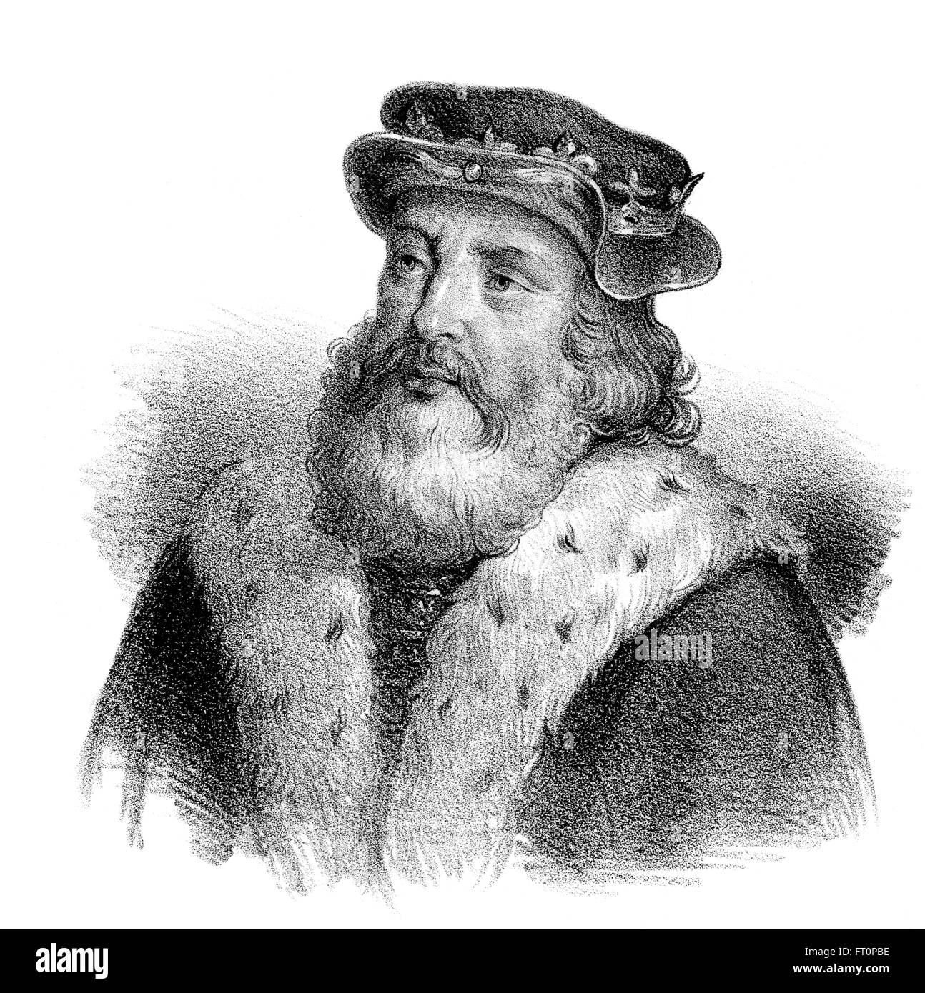 Chlodio, ch. 392-448, également orthographié Clodio, Clodius, Clodion, Cloio Chlogio, ou un roi des Francs saliens de l'époque mérovingienne d Banque D'Images