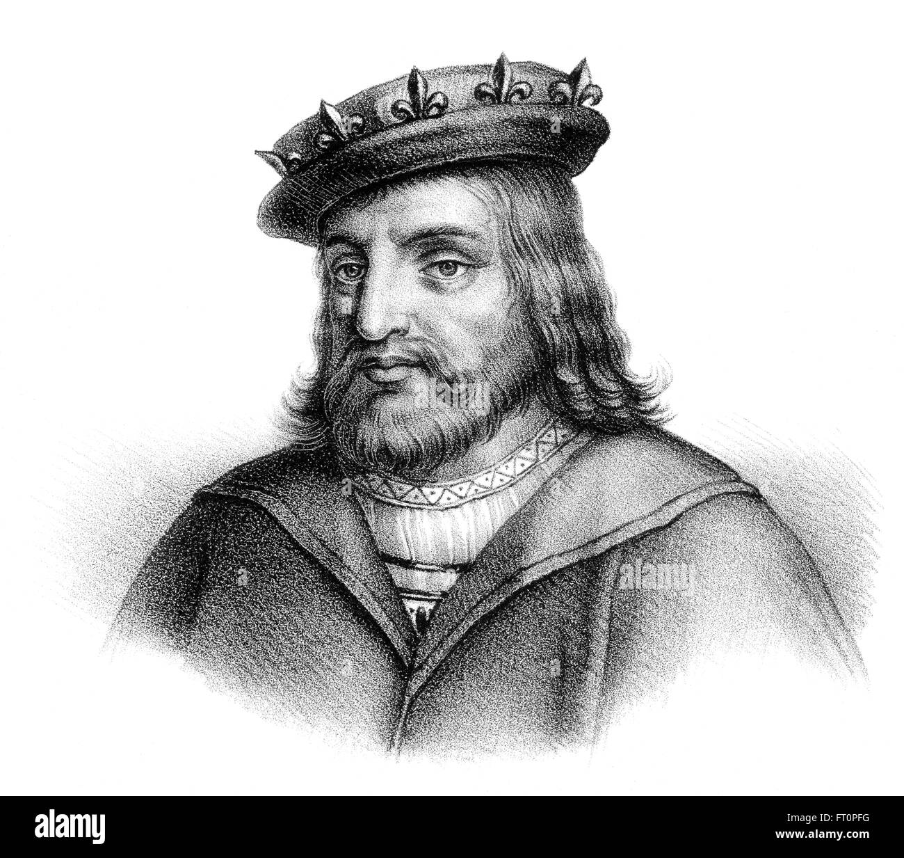 Childéric I, ou Childericus Childerich ; c. 440-481/482, un roi mérovingien des Francs saliens Banque D'Images