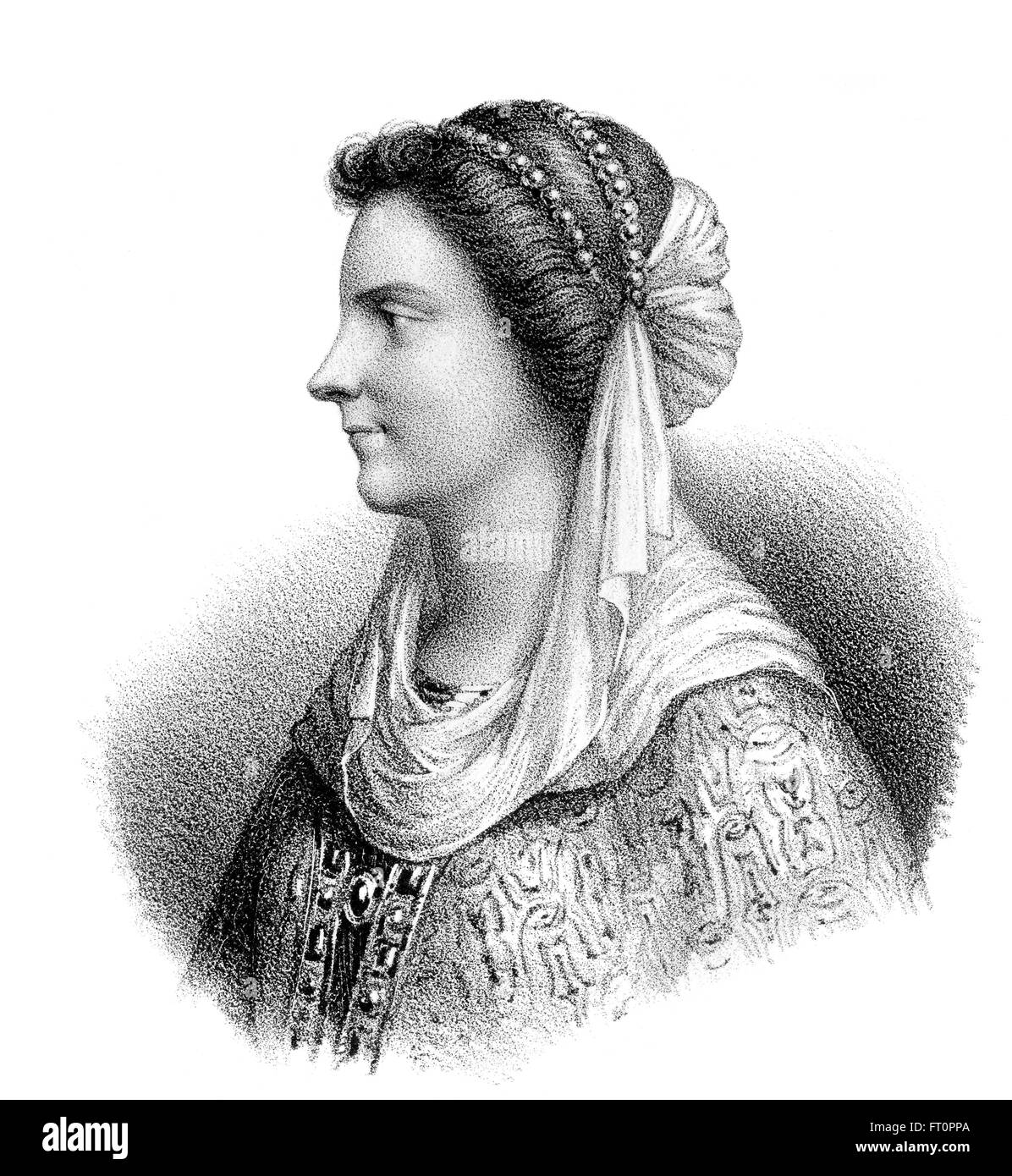 Nantechild, Nanthild, ch. 610-642, une reine consort franque et regent, épouse de Dagobert I, roi des Francs, 629-639 Banque D'Images