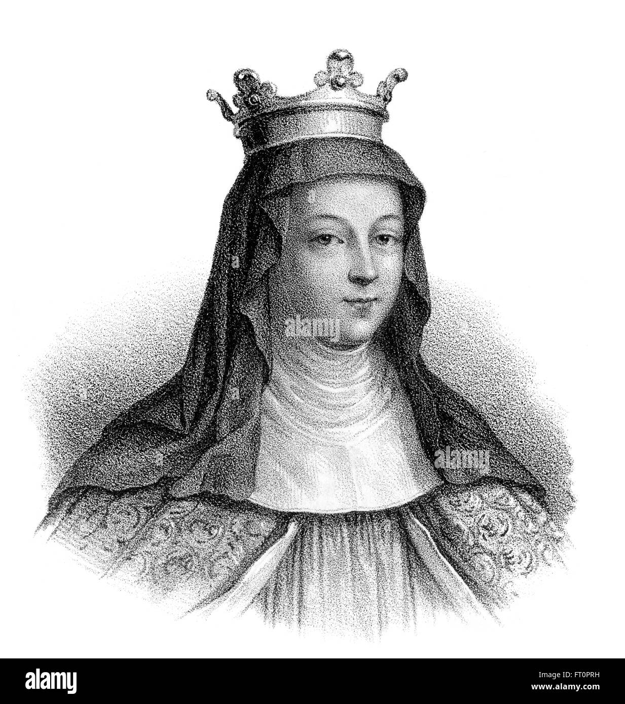 Saint Balthild d'Ascania, ch. 626-680, également appelé Bathilda, Baudour, ou Bauthieult, Bathilde von Askanien, l'épouse et la reine o Banque D'Images