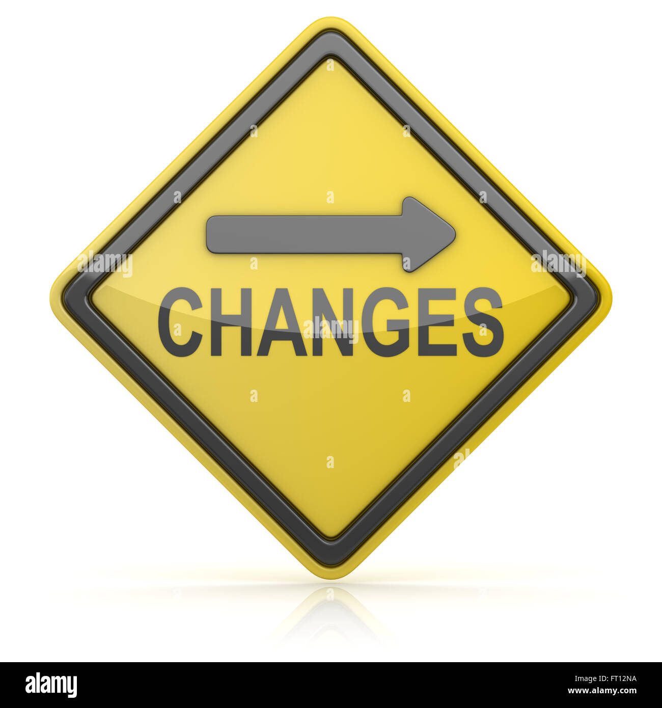 Panneau routier - Changements à venir Banque D'Images