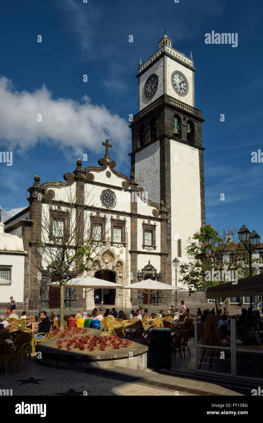 Église de Saint Sébastien. Ponta Delgada. L''île de São Miguel. Açores. Le Portugal. Banque D'Images