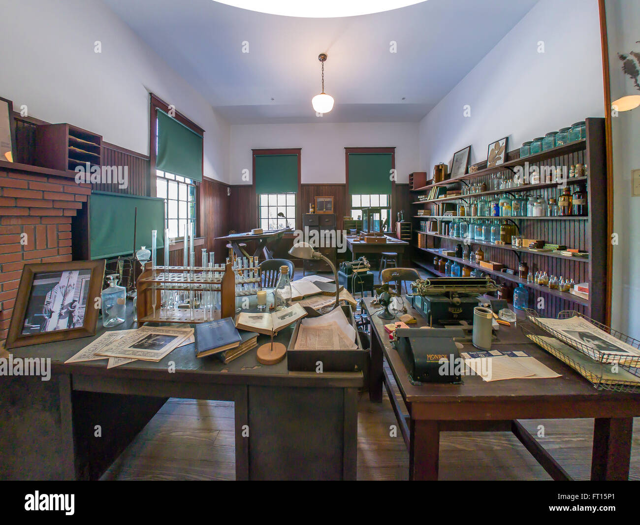 Intérieur du laboratoire de Thomas Edison Edison and Ford Winter Estates à Fort Myers en Floride Banque D'Images