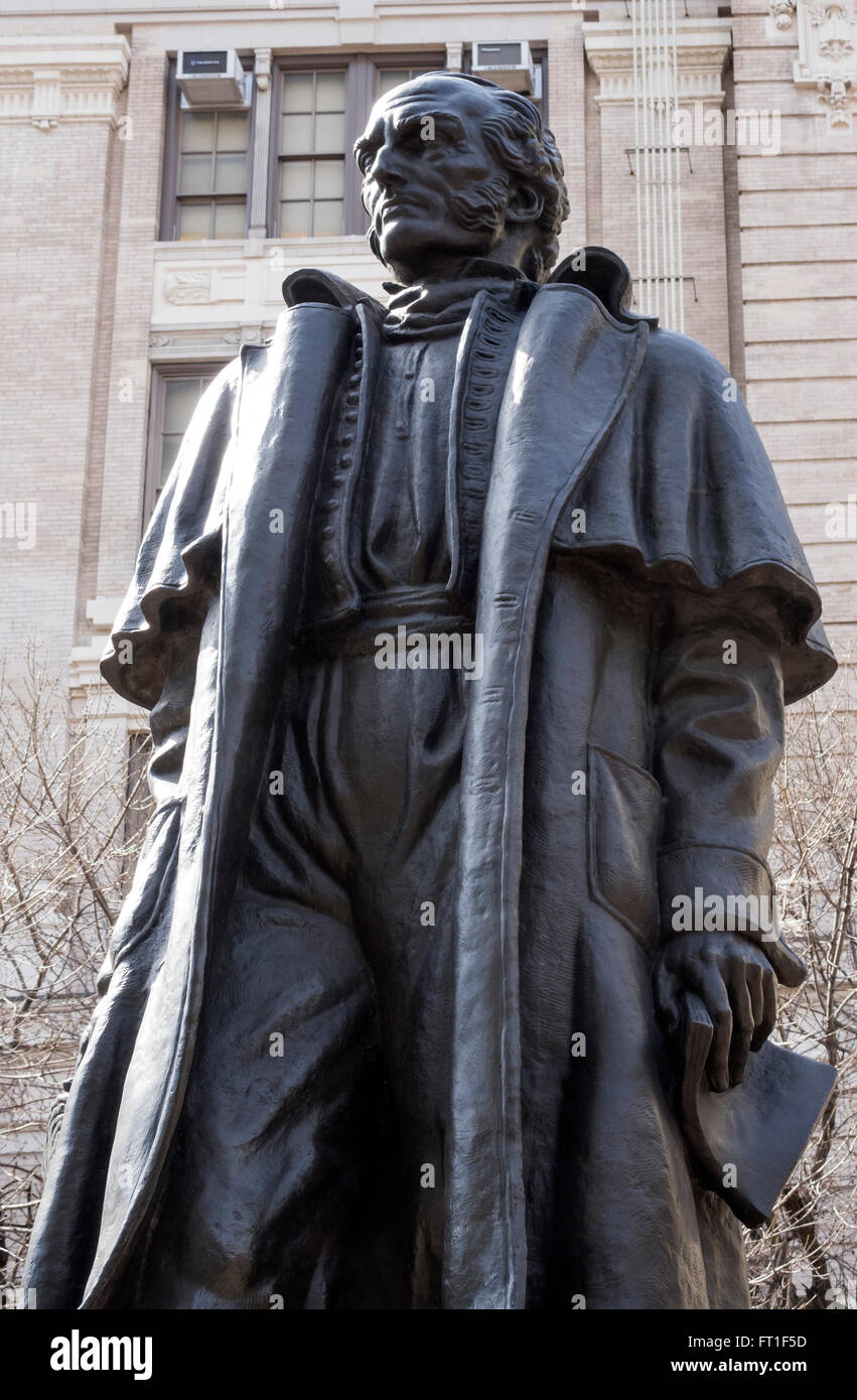 Héros de l'indépendance de l'Uruguay, le général José Gervasio Artigas, une statue sur la sixième Avenue à Manhattan Banque D'Images