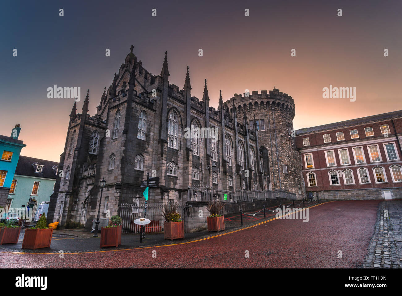 Le Château de Dublin de Dame Street, Dublin, Irlande. Banque D'Images