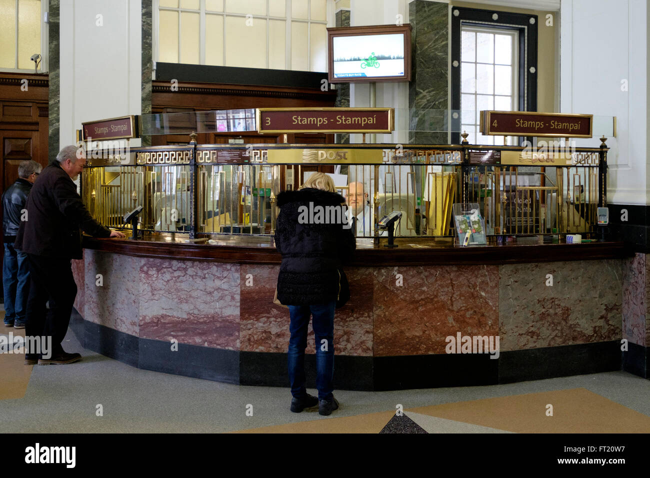 Intérieur de la General Post Office de Dublin, République d'Irlande, Europe Banque D'Images