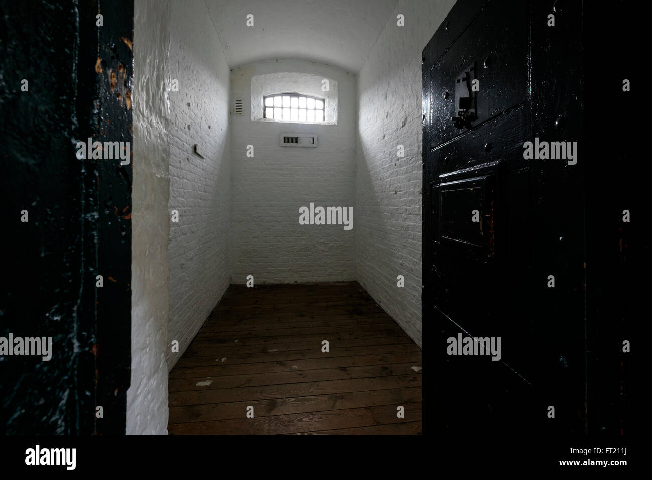 Cellule de prison à la prison de Kilmainham, Dublin, République d'Irlande Banque D'Images