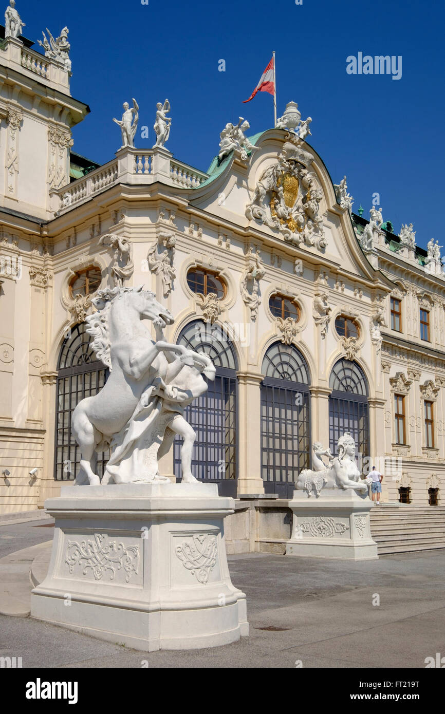 La partie supérieure du Palais du Belvédère à Vienne, Autriche, Europe Banque D'Images