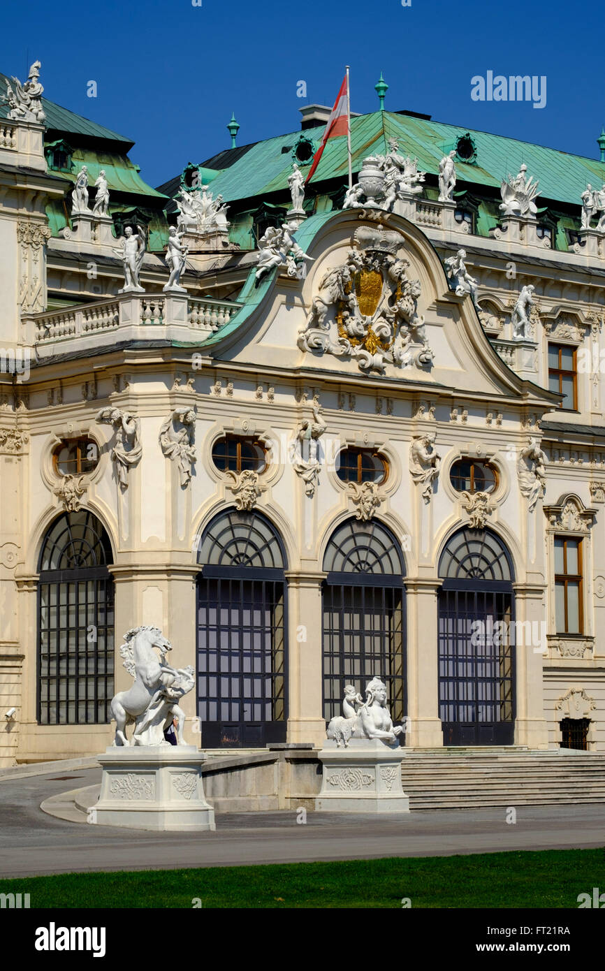 La partie supérieure du Palais du Belvédère à Vienne, Autriche, Europe Banque D'Images
