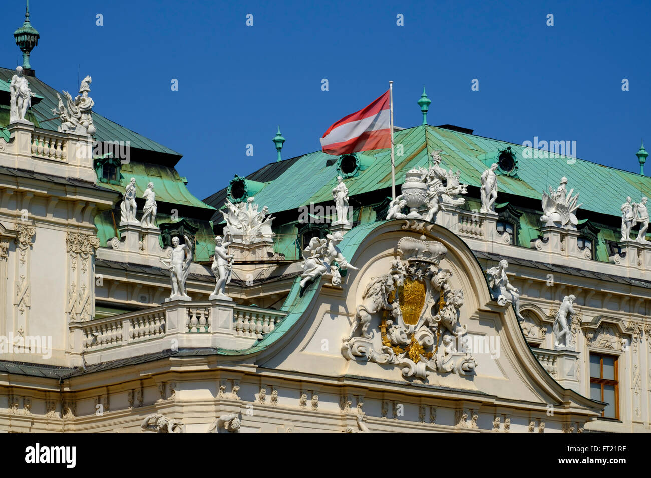 La partie supérieure du Palais du Belvédère à Vienne, Autriche, Europe Banque D'Images