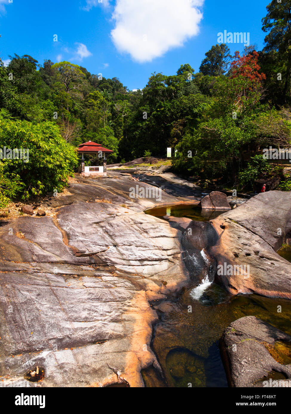 7 puits par des rochers et cascade, l'île de Langkawi, Kedah, Malaisie Banque D'Images