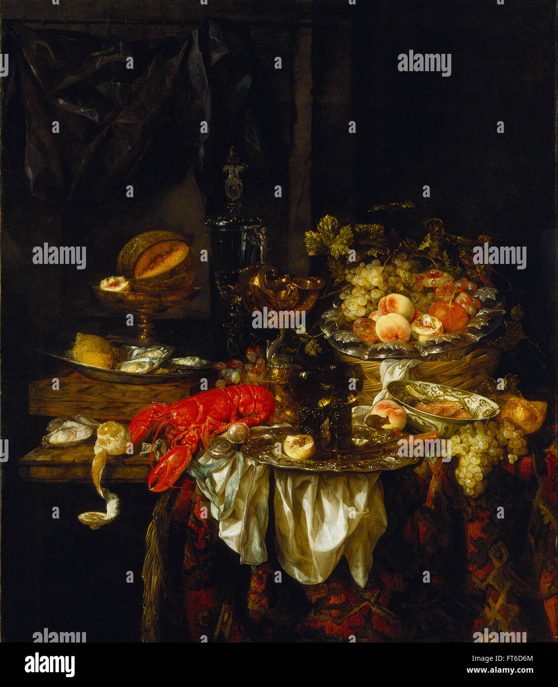 Abraham van Beyeren Banquet - Still Life - Los Angeles County Museum of Art Banque D'Images