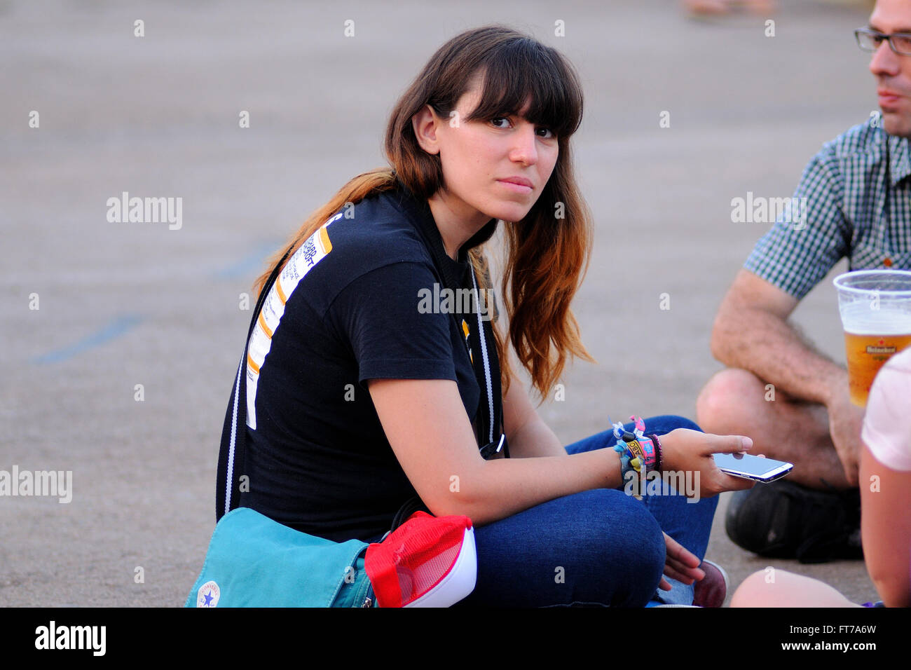 BENICASSIM, ESPAGNE - 19 juillet : une femme sur le plancher à FIB (Festival Internacional de Benicassim Festival 2013). Banque D'Images