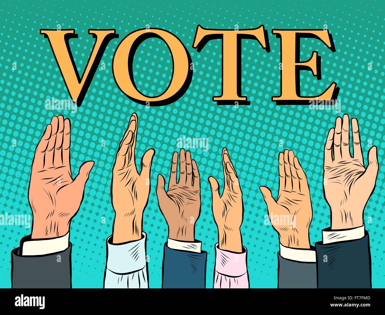 La main de vote prend une voix de l'appui Illustration de Vecteur