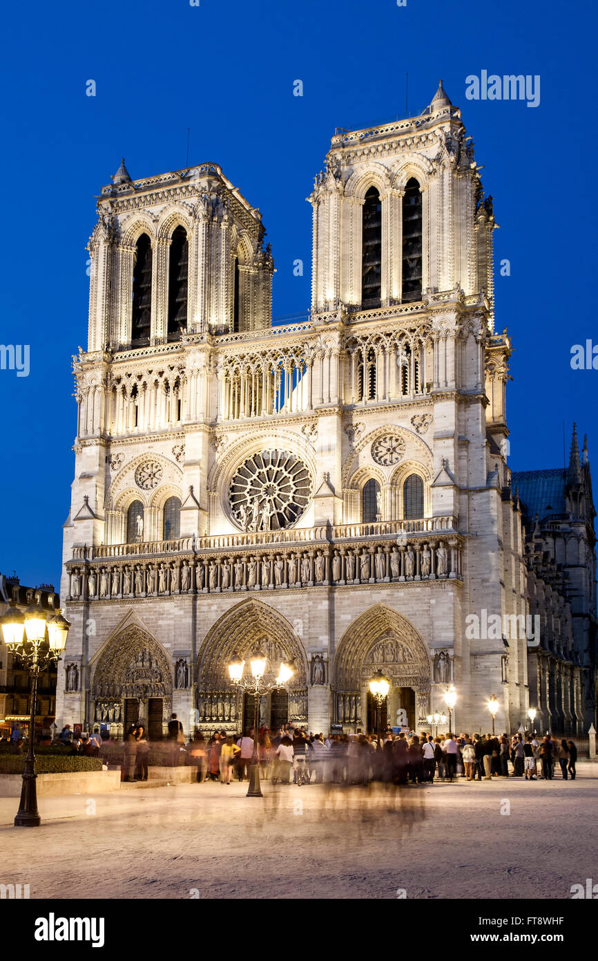 La Cathédrale Notre Dame, Paris, France Banque D'Images