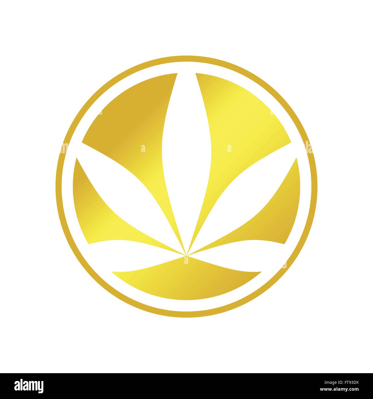 Cannabis Golden circle Illustration de Vecteur