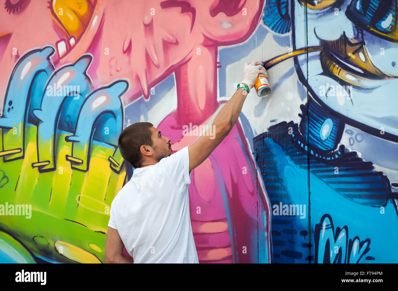 Artiste graffiti peinture Banque D'Images