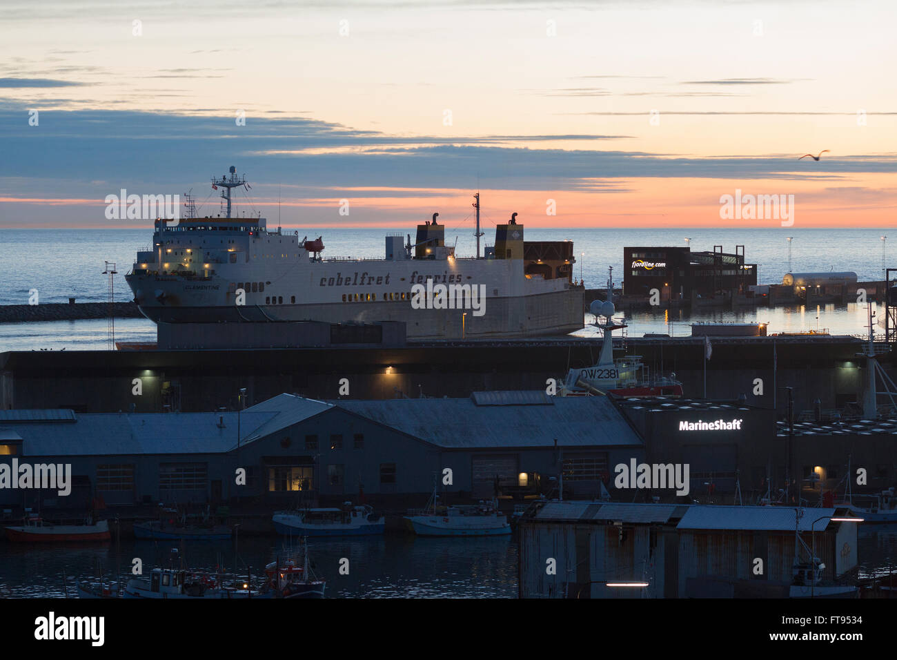 Appels Cobelfret Hirtshals sur la route. Zeebrügge-Gothenburg Banque D'Images