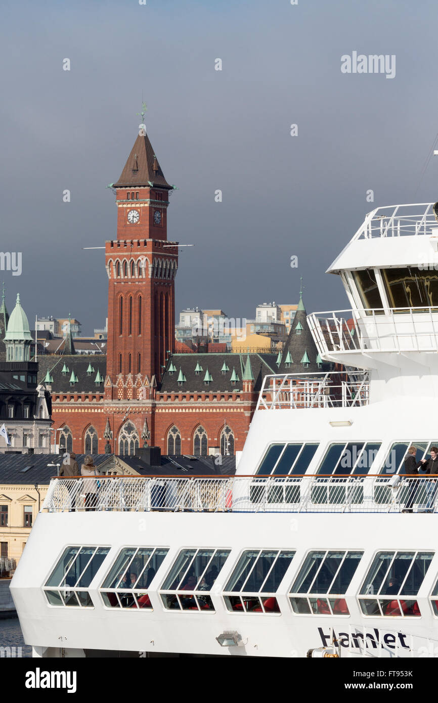 Le port de ferry d'Helsingborg. Banque D'Images