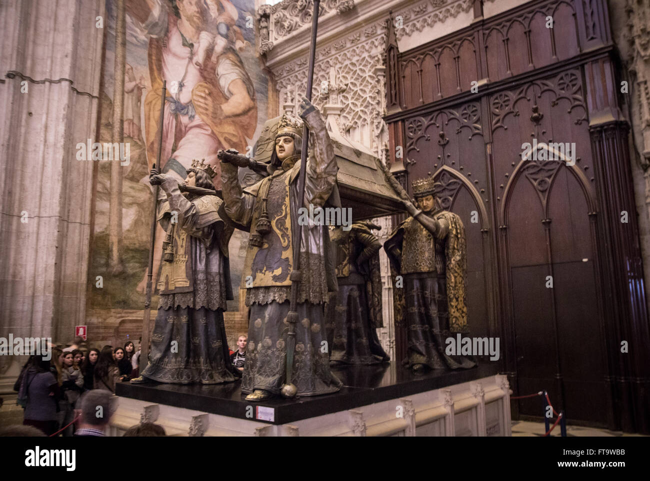 Tombeau de Christophe Colomb dans la Cathédrale de Séville Banque D'Images