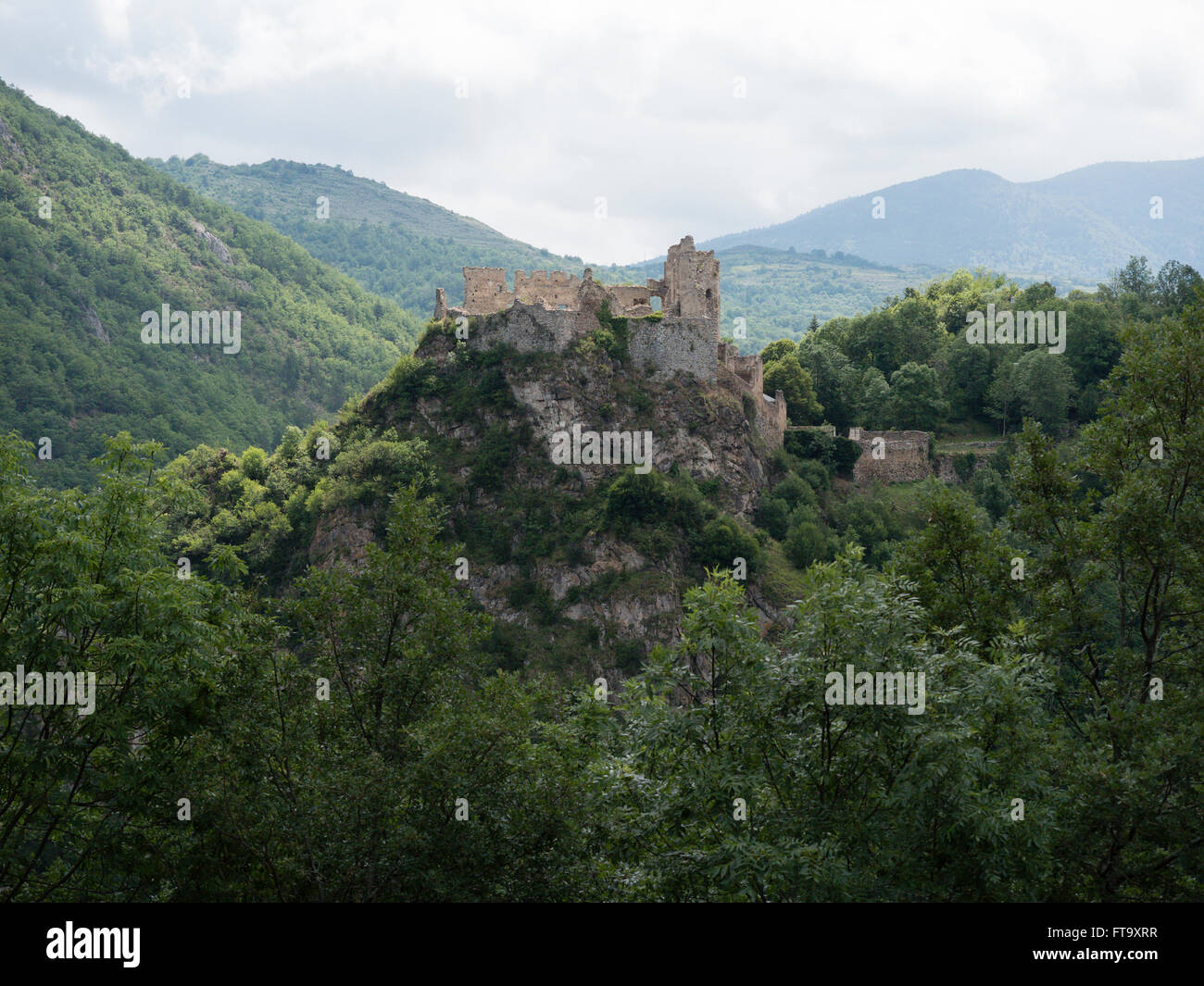 Le Château de Donezan, un des derniers refuges pour les Cathares Banque D'Images