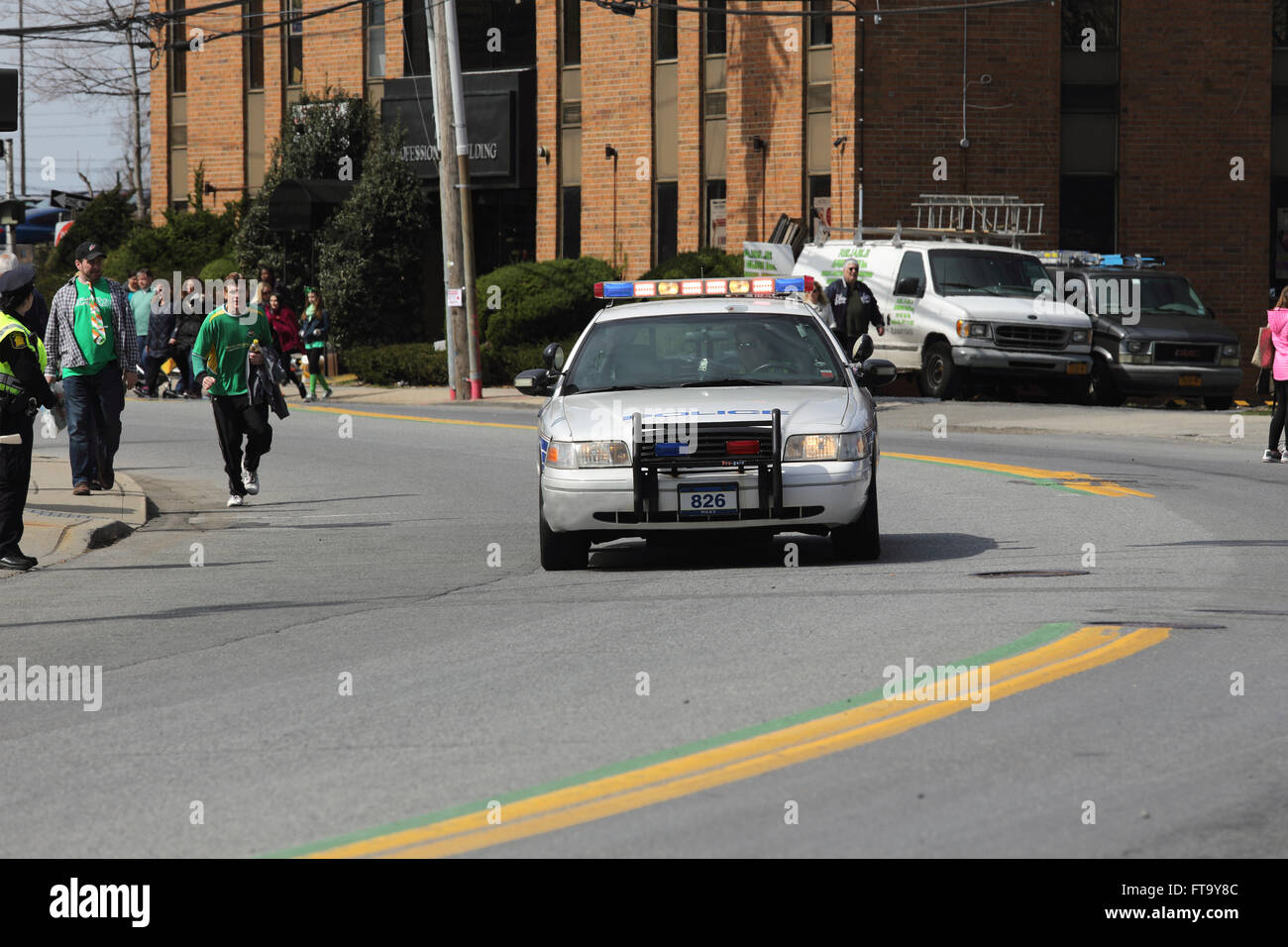 Voiture de police Yonkers, New York Banque D'Images