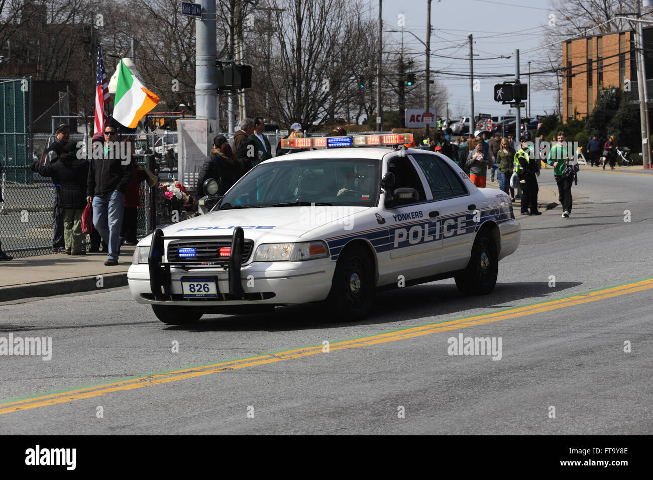 Voiture de police Yonkers, New York Banque D'Images