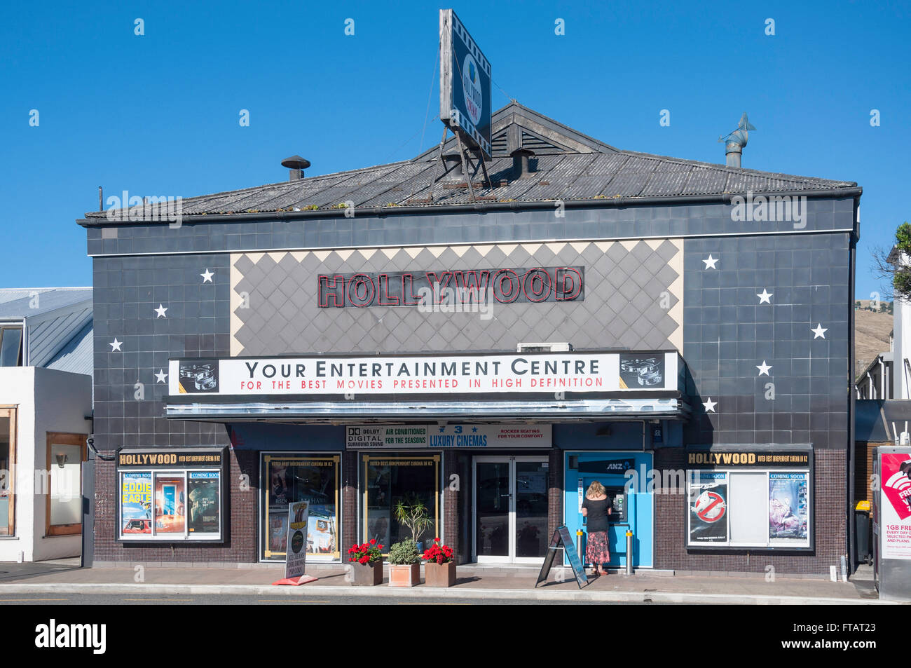 Cinéma Hollywood, Harbour Street, Sumner, Christchurch, Canterbury, île du Sud, Nouvelle-Zélande Banque D'Images