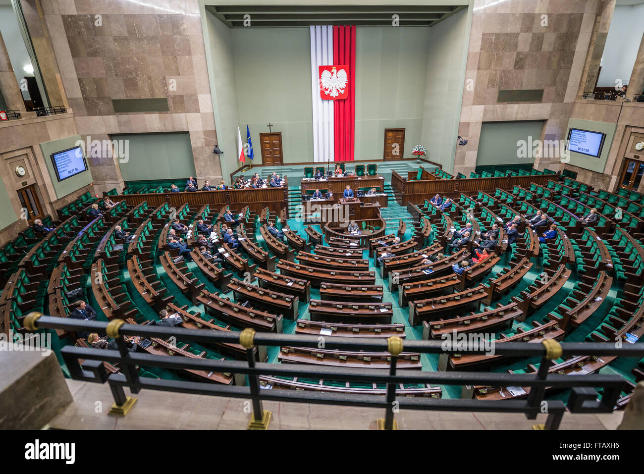 Session du Sejm de la République de Pologne - la chambre basse du parlement polonais Banque D'Images