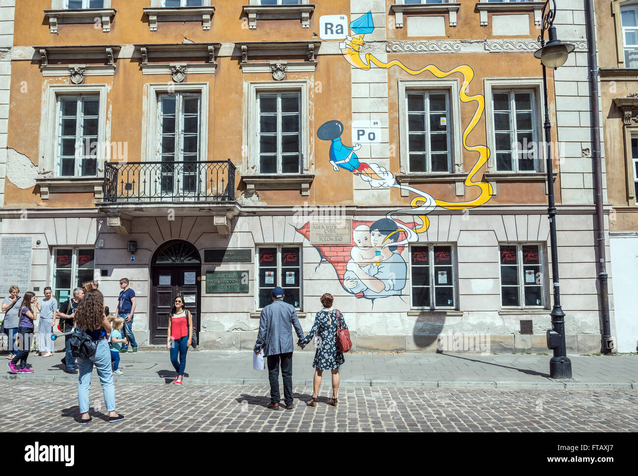 Maison natale - musée de Marie Sklodowska-Curie sur rue Freta à Varsovie, Pologne Banque D'Images