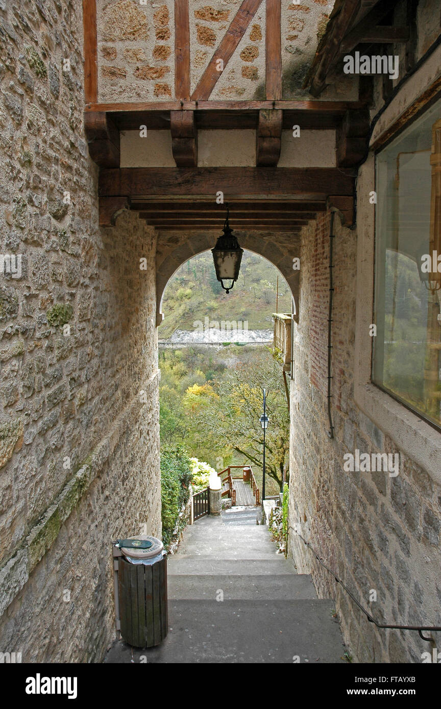 Rocamadour surplombant la vallée Banque D'Images