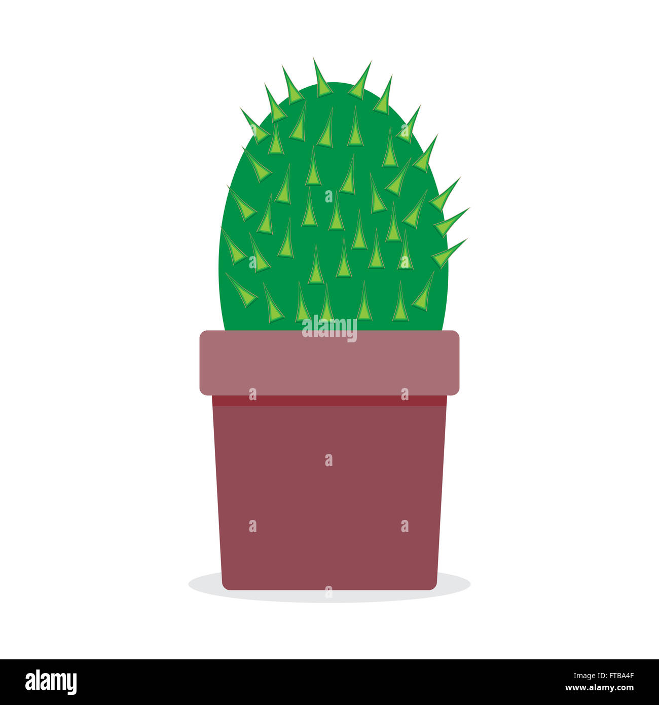 Cactus plantes isolées. La nature, isolé Cactus thorn, cactus en pot, la flore naturelle, cactus mexicain. Vector abstract design plat Banque D'Images