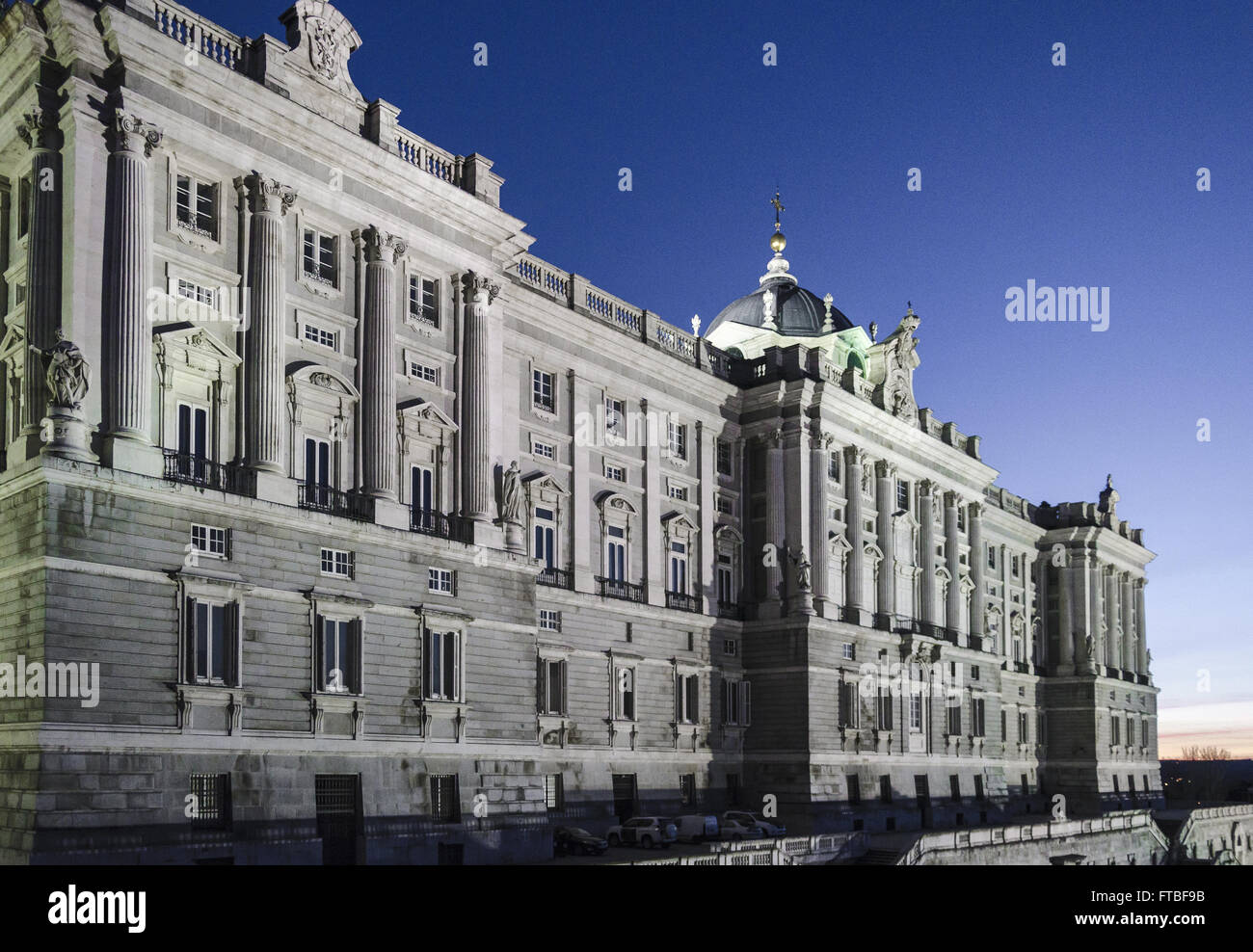 Une vue à partir de la diagonale Orient Palace, Madrid, Espagne Banque D'Images