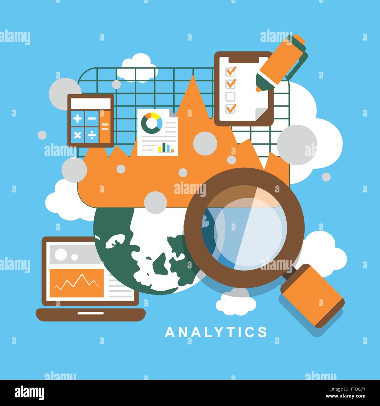 Modèle plat icon set d'optimisation de référencement de site web, programmation et éléments d'analyse web Illustration de Vecteur