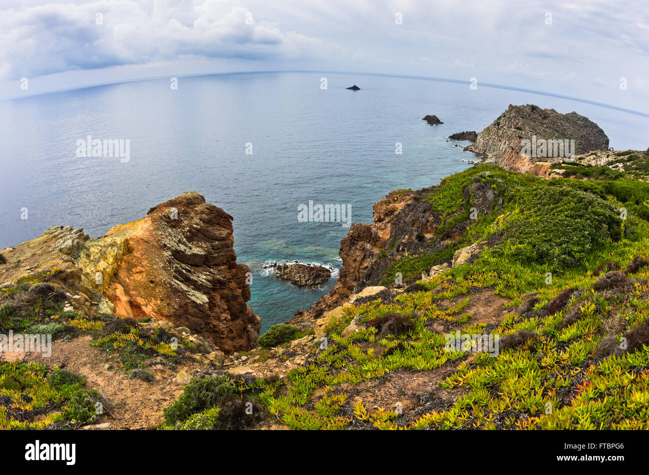 Capo Sandalo à côte ouest de l'île de San Pietro, en Sardaigne Banque D'Images
