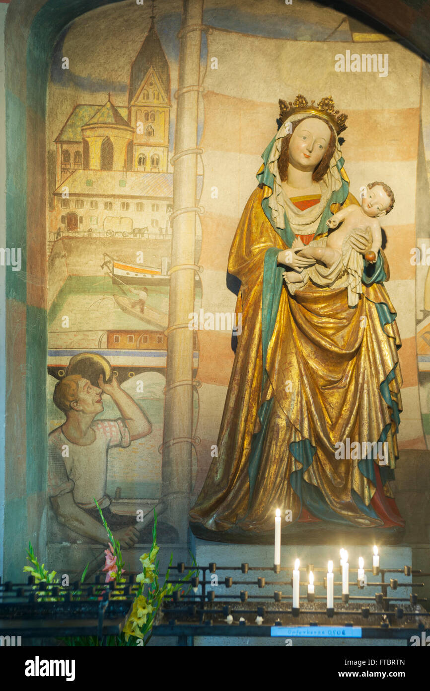 Köln, Altstadt-Süd, romanische Kirche Sankt Maria in Lyskirchen, spätgotische Schiffermadonna Banque D'Images