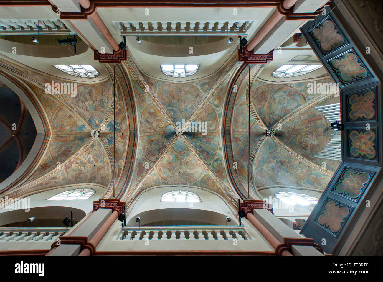 Köln, Altstadt-Süd, romanische Kirche Sankt Maria in Lyskirchen, Gewölbefresken Hauptschiff im Banque D'Images