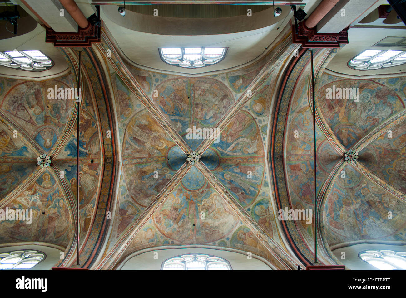 Köln, Altstadt-Süd, romanische Kirche Sankt Maria in Lyskirchen, Gewölbefresken Hauptschiff im Banque D'Images