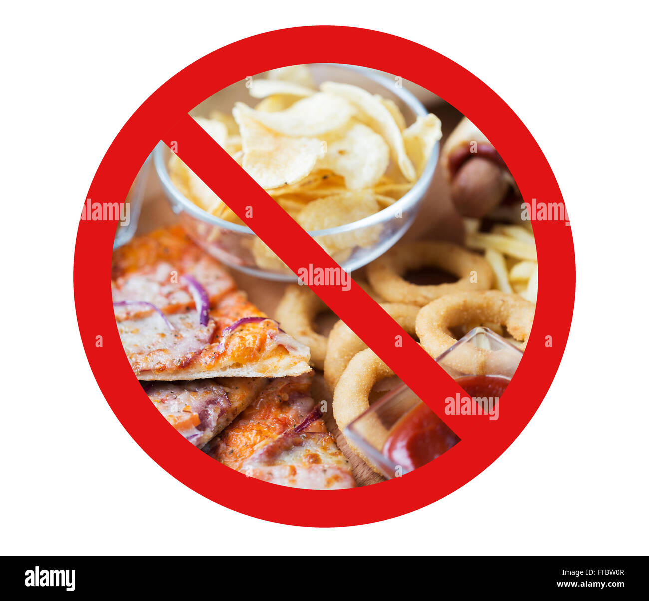 Close up of fast food snacks derrière pas de symbole Banque D'Images Close up of fast food snacks derrière pas de symbole Banque D'Images