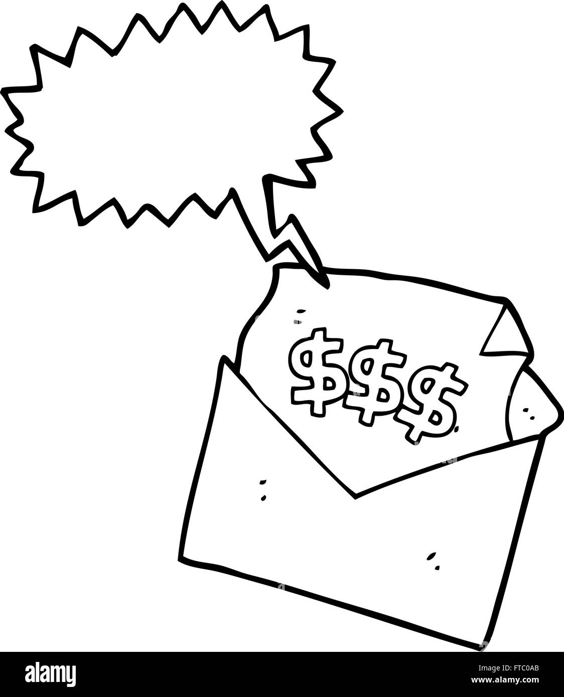 Dessiné à main levée bulle caricature bill lettre Illustration de Vecteur
