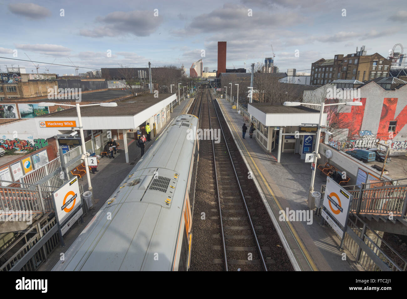 Hackney Wick gare overground station Banque D'Images