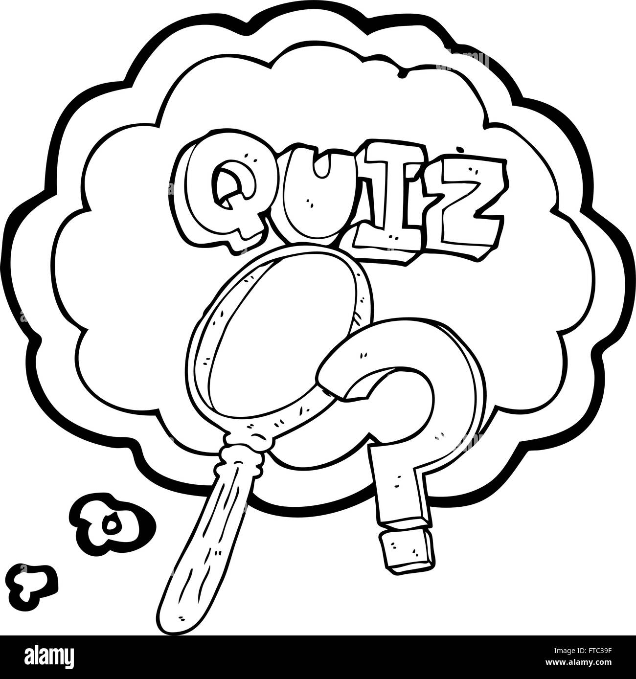 Freehand appelée bulle pensée symbole cartoon quiz Illustration de Vecteur