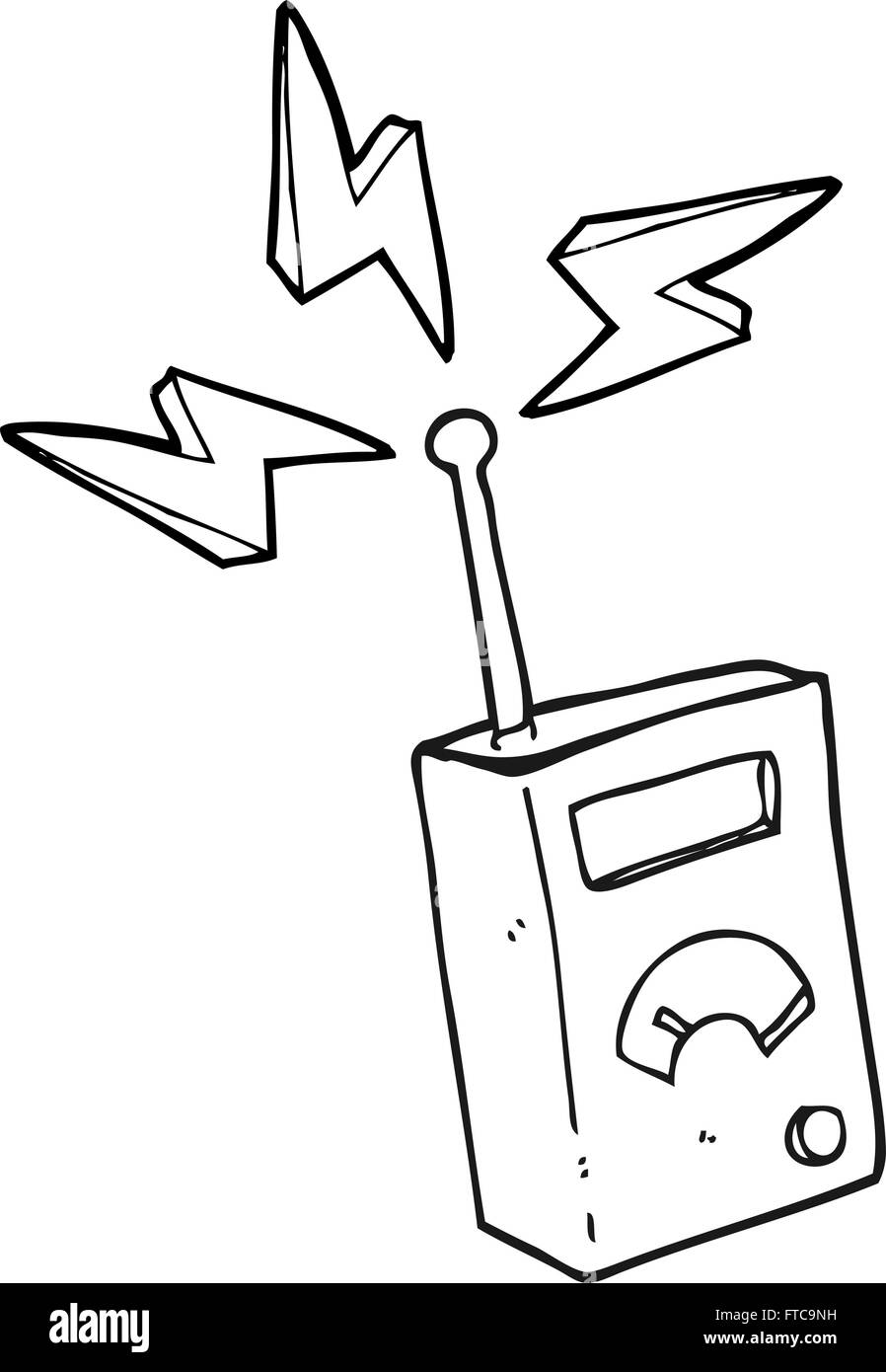 Dessiné à main levée de cartoon noir et blanc appareil scientifique Illustration de Vecteur