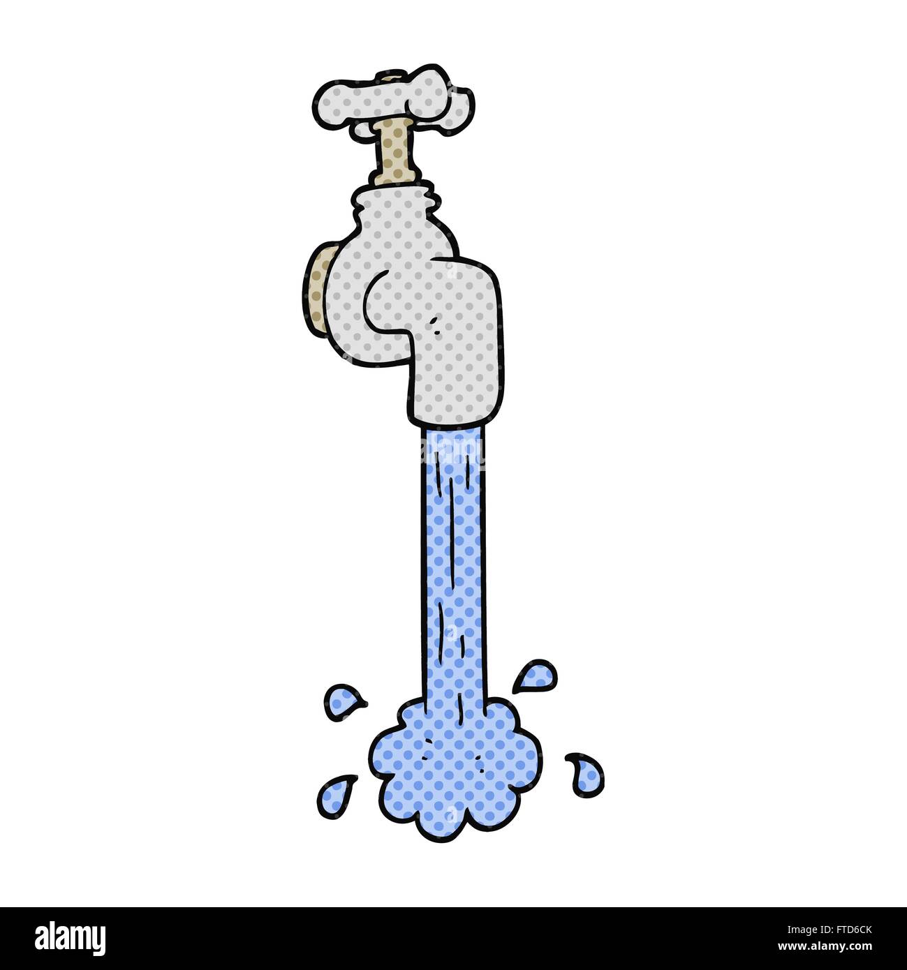 Cartoon dessiné à main levée de l'exécution de robinet Image Vectorielle  Stock - Alamy