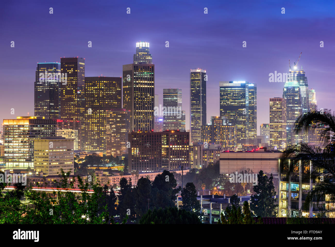 Los Angeles, Californie, USA sur le centre-ville. Banque D'Images