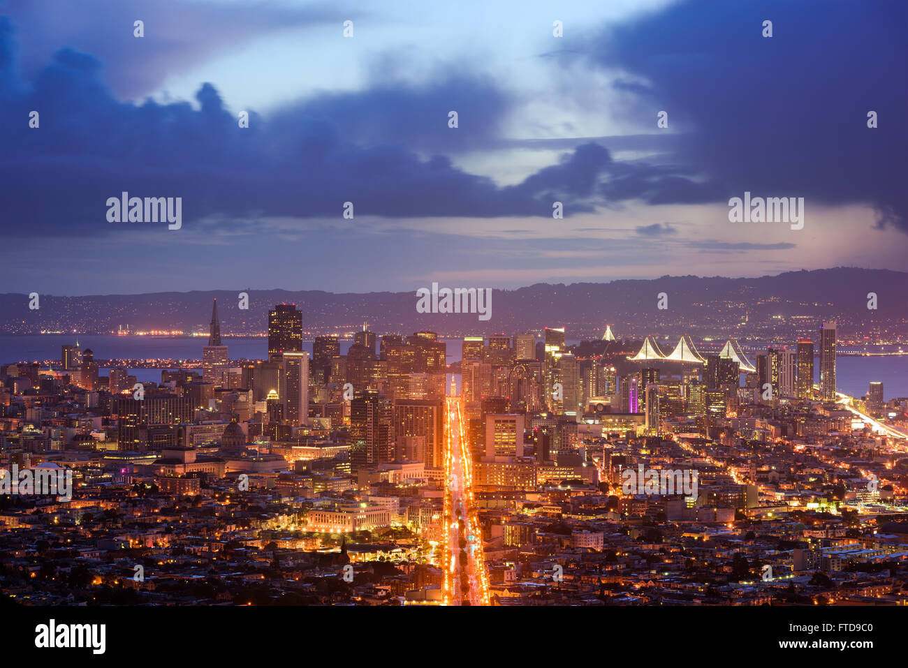 San Francisco, Californie, États-Unis d'horizon. Banque D'Images